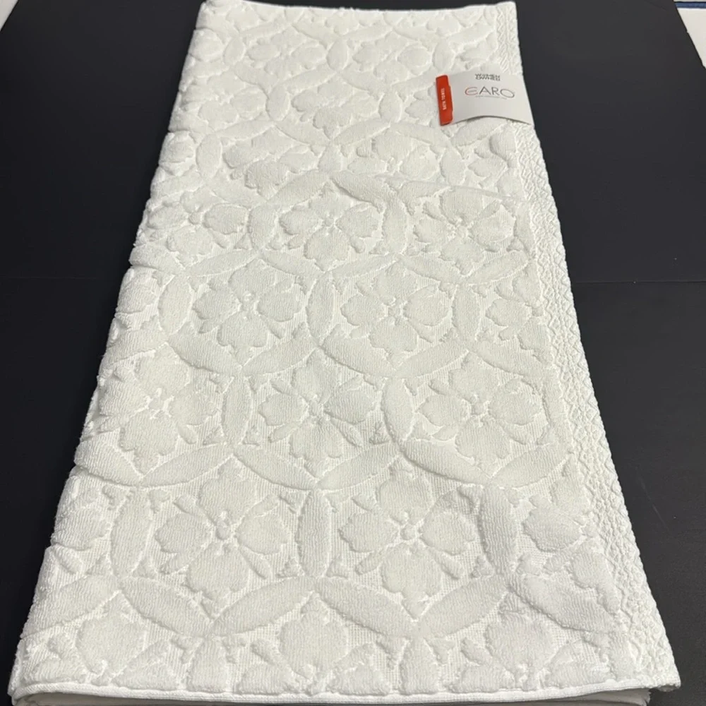 4pc CARO HOME 100% Cotton Kaleidoscope Print Bath Towel Set - Perugia White